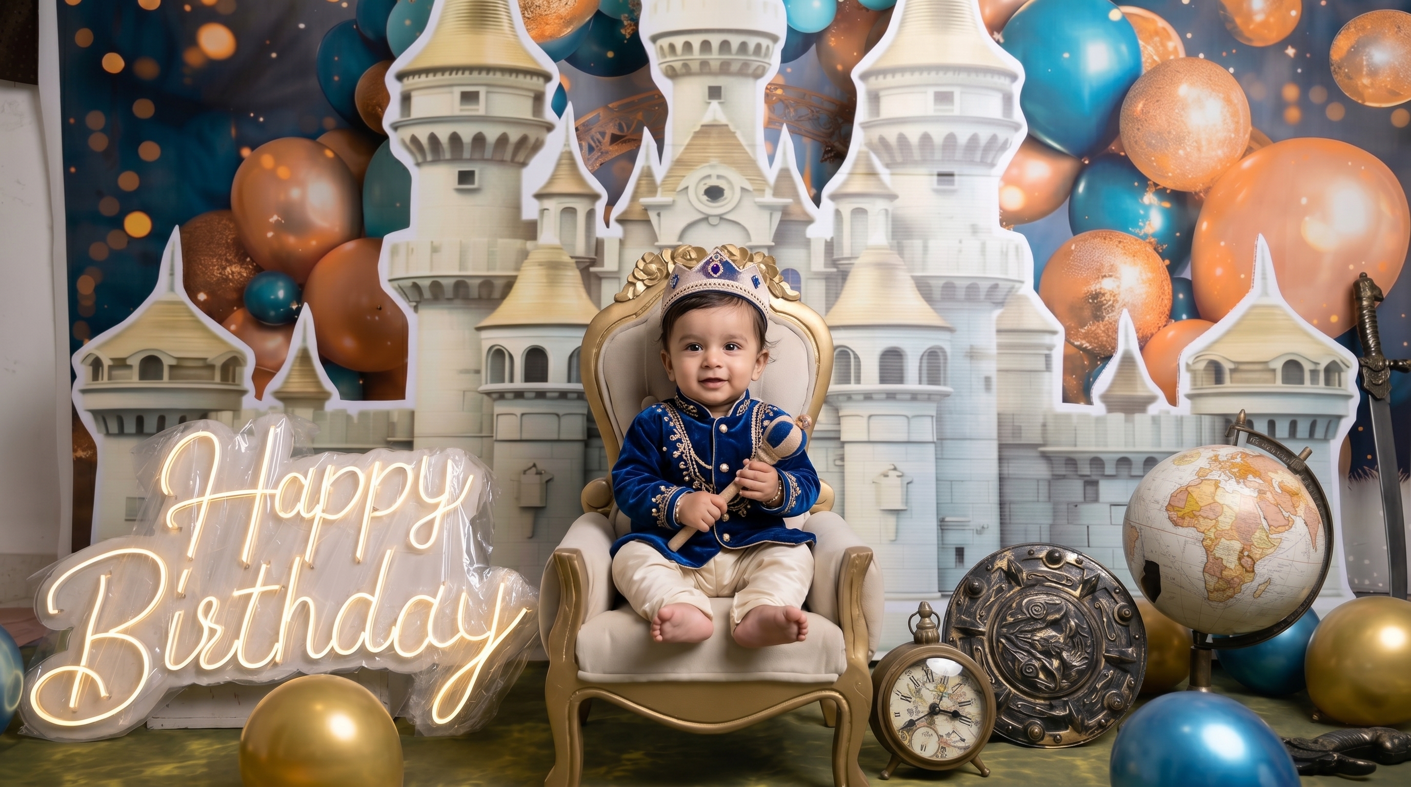 Pre B'Day Special Professional Baby Photoshoot Theme Castle 202605051242 baby photoshoot gallery image at IBS Baby Photoshoot studio in Pune