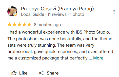 Google Business review screenshot 3 for IBS Baby Photoshoot Pune