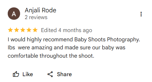 Google Business review screenshot 5 for IBS Baby Photoshoot Pune