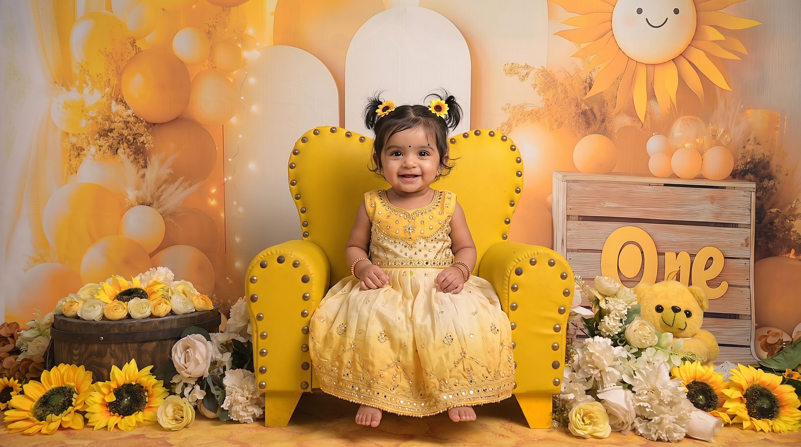 Sunshine Pre Birthday baby photoshoot theme preview at IBS Baby Photoshoot Pune